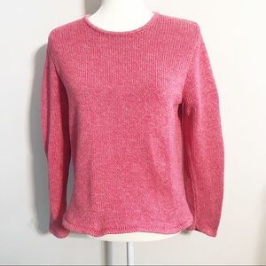 L.L. Bean Pink Long Sleeves Crewneck Sweater